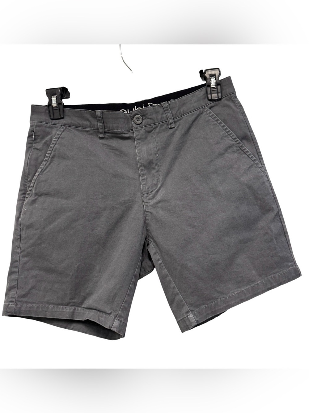 Eubi Men's Gray Flat Front Chino Shorts Medium
